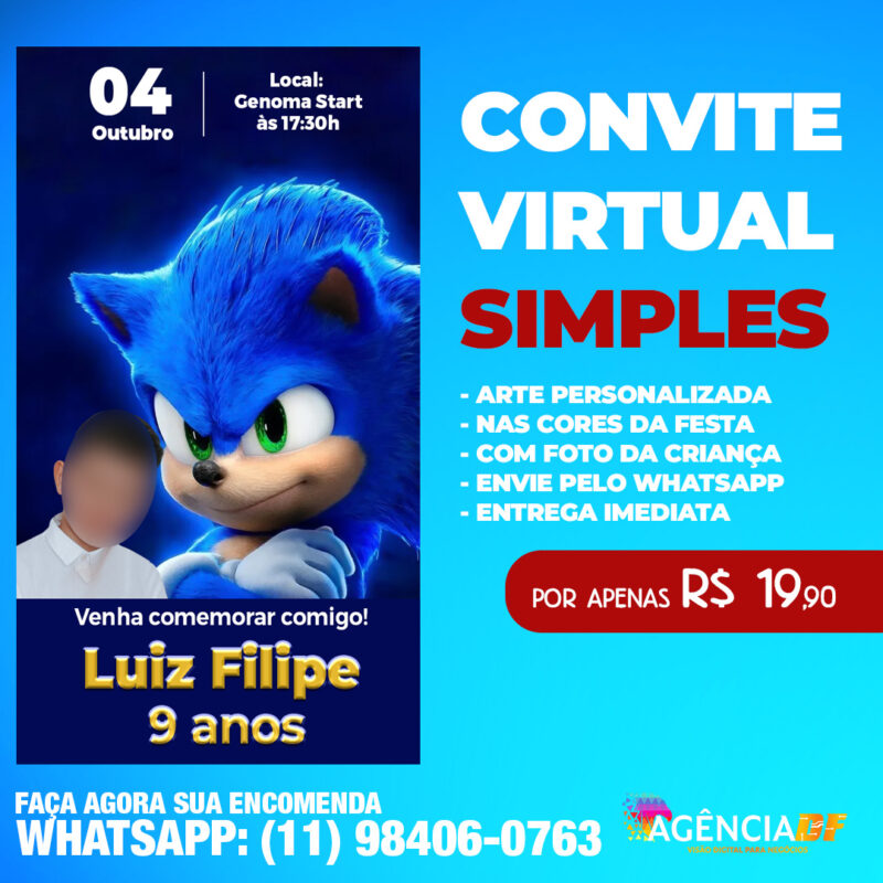 FF Freitas Festas - Convite virtual Tema Sonic